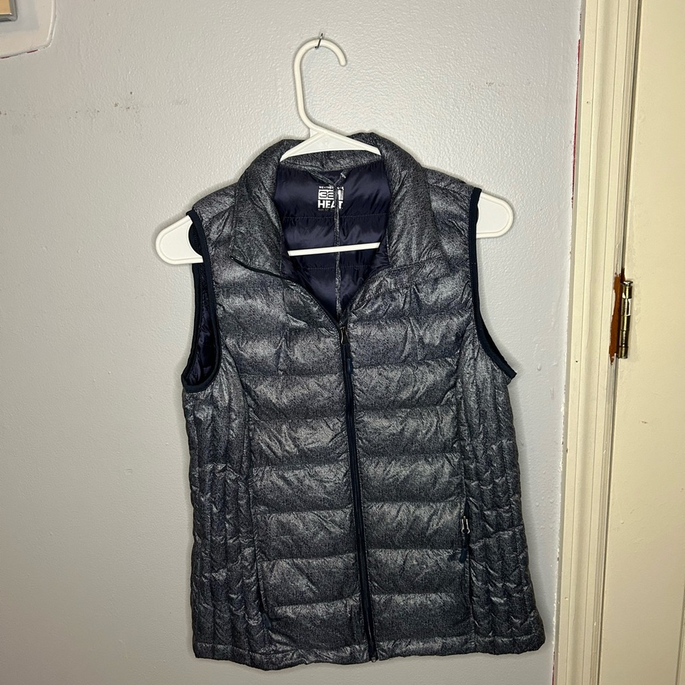 32 Degrees Heat  Down Puffer Vest  Heathered Blue/Grey Women's Size Medium down